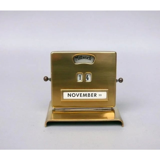 Bauhaus Eternal Calendar in Brass by Jakob Maul, 1930s For Sale - Image 12 of 12