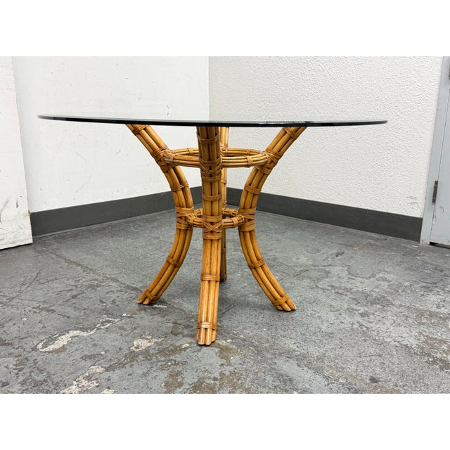 David Francis Vintage David Francis Bamboo Dining Table For Sale - Image 4 of 12