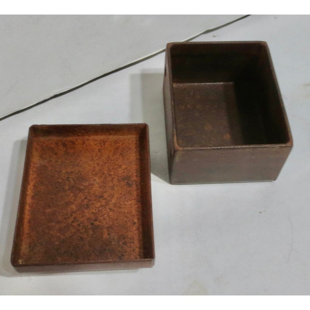 Metal Buddhist Iron Desk Box For Sale - Image 7 of 9