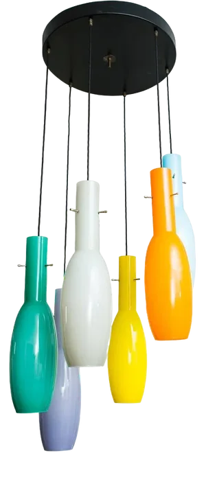 Italian Multicoloured Hanging Ceiling Lamp from Vistosi, 1950s