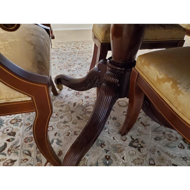 John Widdicomb Regency Style Burl Walnut Double Pedestal Dining Table For Sale - Image 10 of 11
