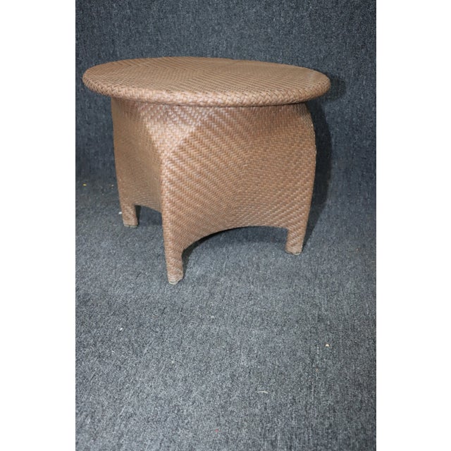 Modern Modern Brown Jordan Rattan Side Table For Sale - Image 3 of 5