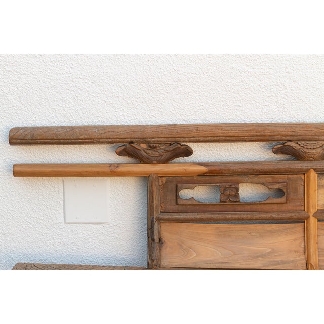 Rare 18th Century Oxidized Elm Theater Bench For Sale - Image 4 of 17