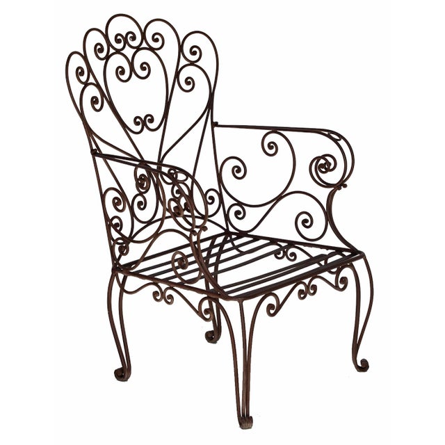 Vintage Wrought Iron Garden Chairs, Set/3 For Sale - Image 12 of 12