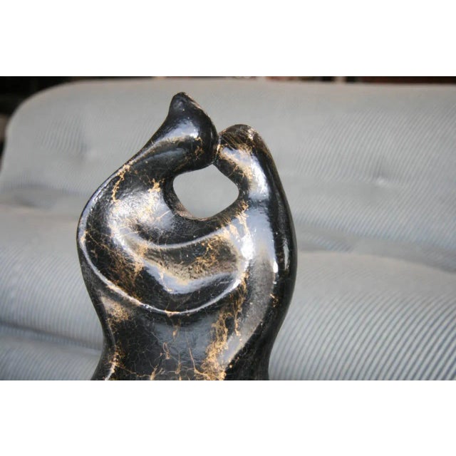 Italian Sculpture in Gold Marble "Amanti" by Gianni Celati For Sale - Image 4 of 9