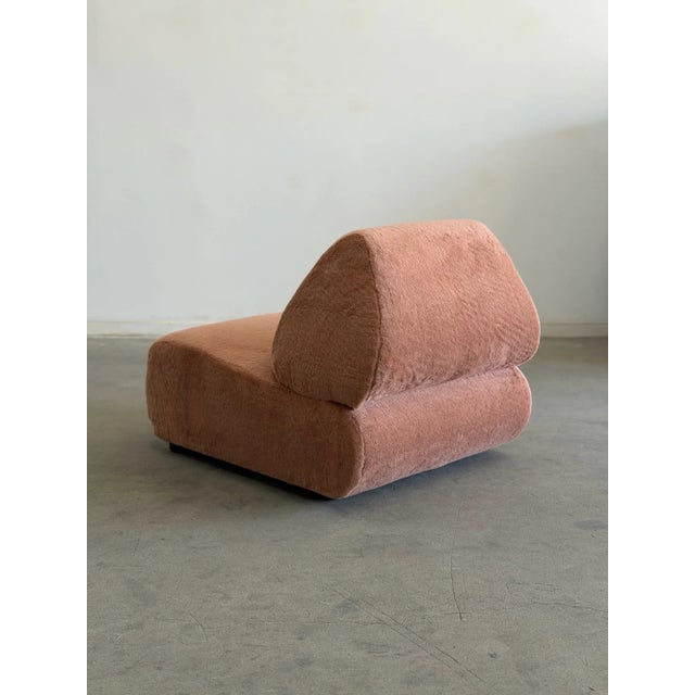 Isosceles Lounge Chair in Pink Mohair For Sale - Image 10 of 11