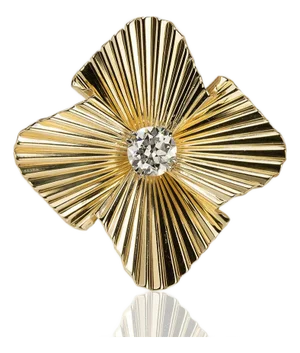Late 20th Century Retro Period Tiffany & Co Diamond Fan Pin