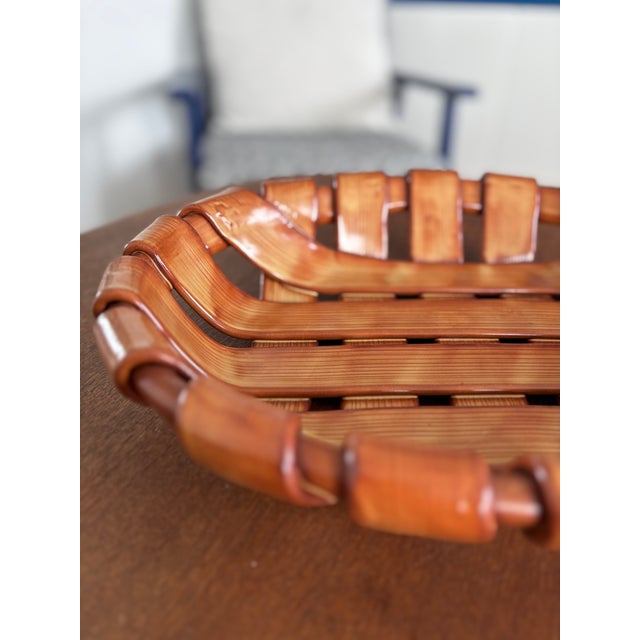 Vintage Italian Woven Ceramic Fruit Bowl, 1960s For Sale - Image 9 of 10
