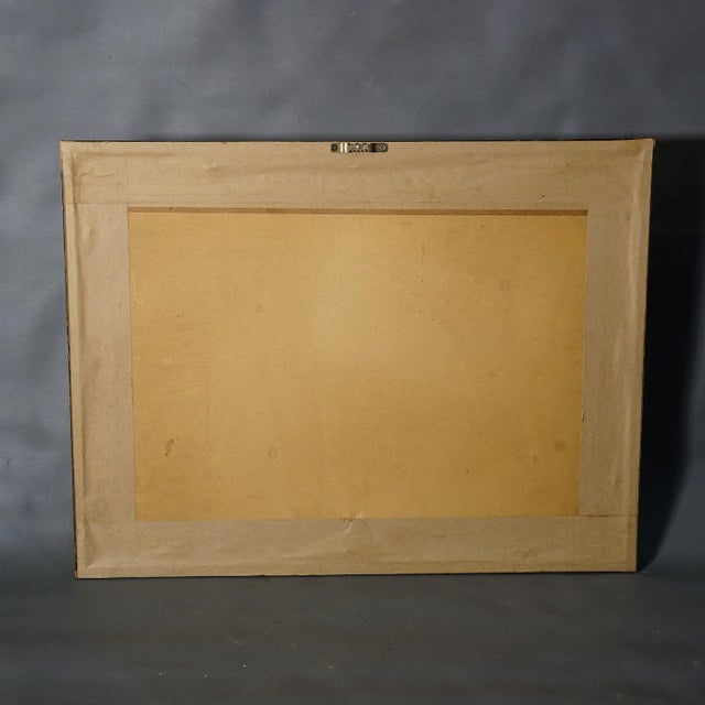 Wood Alpine Landscape Watercolor Painting With Tyrolean Mountain Hut For Sale - Image 7 of 7