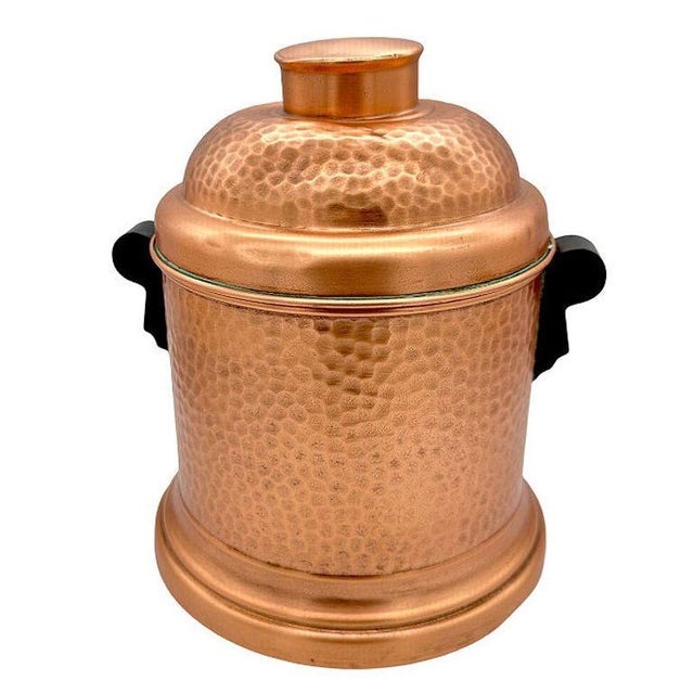 1930s Hammered Copper Tin Lined Humidor with Bakelite Handles by Revere For Sale - Image 4 of 7
