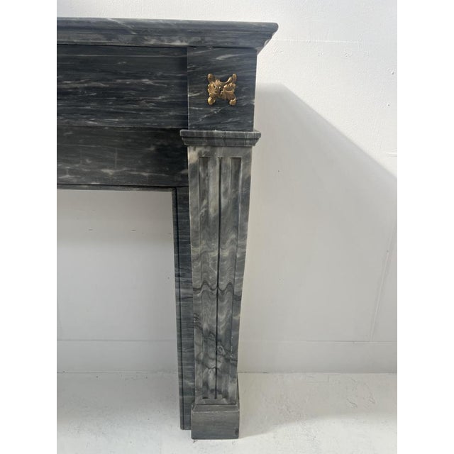 Napoleon III Fireplace in Blue Turquin Marble, 1800s For Sale - Image 3 of 18