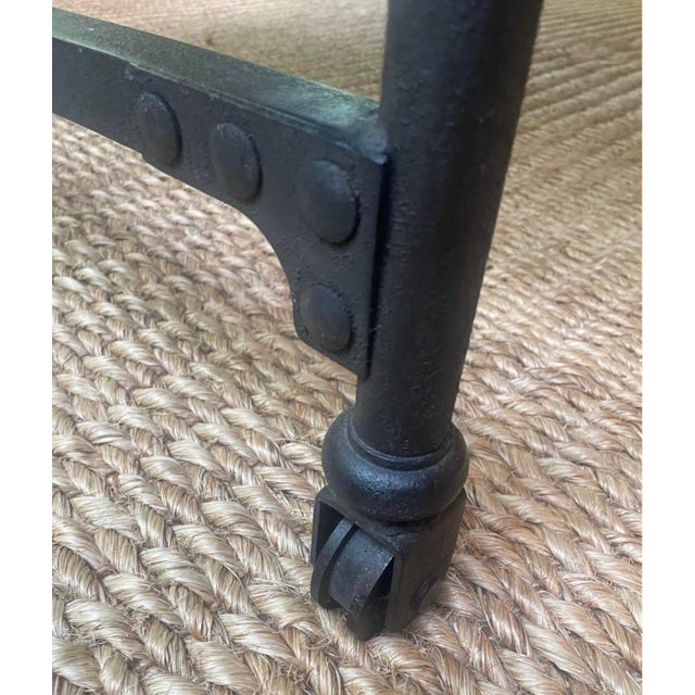 Rustic European Vintage Salvaged European Solid Wood and Iron Table From Retired Restoration Hardware Collection For Sale - Image 3 of 8