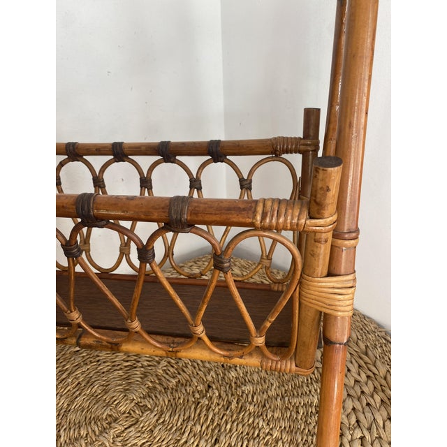 Bamboo and Rattan Magazine Rack, 1960s For Sale - Image 6 of 14