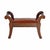 Antique Empire period footstool or small bench featuring a mahogany frame, scroll arms, and a leather seat. Repair near...