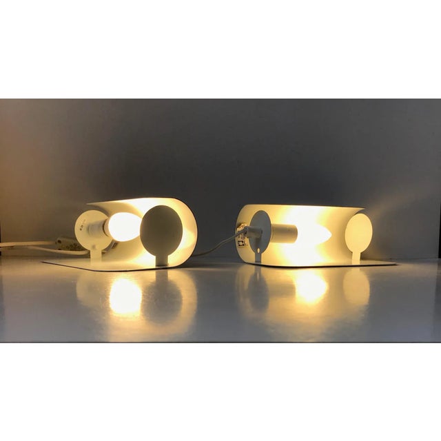 - Minimalist sconces, set of 2 - Made in steel - Sconces by Aneta - Swedisg design, 1970s European Plug (up to 250V).The...