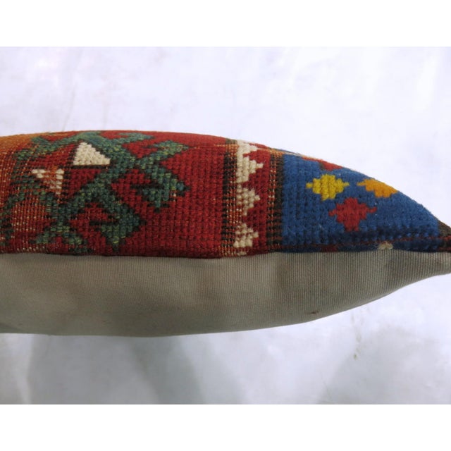 Boho Chic Kazak Rug Pillow rug no. p4095 For Sale - Image 3 of 3