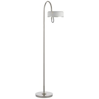 Thomas O'Brien by Visual Comfort Signature Oso 58" Articulating Reading Floor Lamp in Polished Nickel with Matte White Shade For Sale