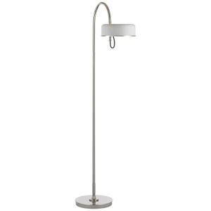 Thomas O'Brien by Visual Comfort Signature Oso 58" Articulating Reading Floor Lamp in Polished Nickel with Matte White Shade