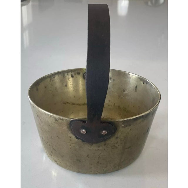 Antique Heavy Brass Jam Pail Gathering Bucket Iron Handle | Chairish
