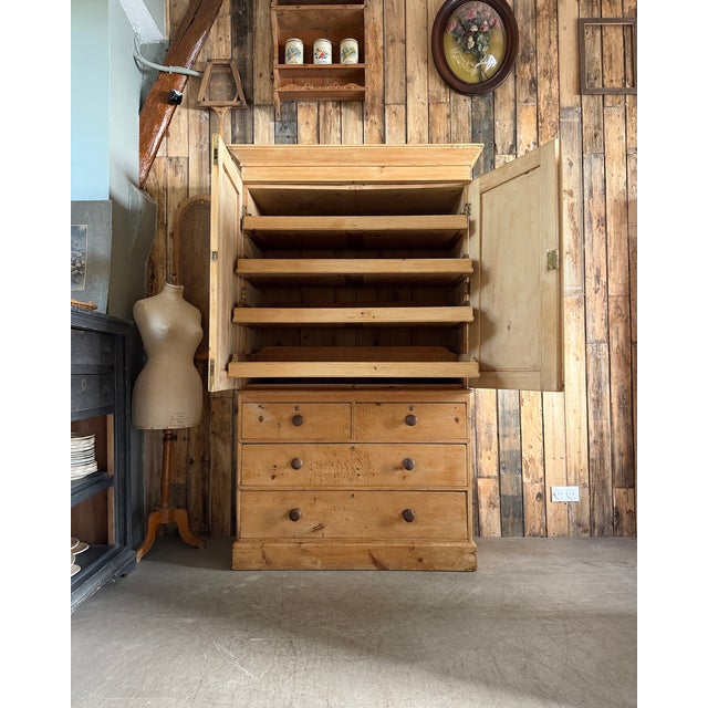 Antique English Linen Press For Sale - Image 3 of 18