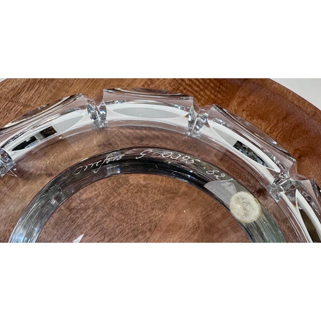 Glass Vintage Orrefors “Thousand Windows” Crystal Footed Centerpiece Bowl by Simon Gate, Sweden For Sale - Image 7 of 10