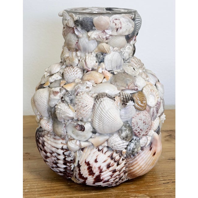 Vintage Shell Encrusted Vase For Sale - Image 4 of 10