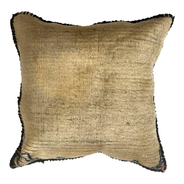 Pillow W/Antique Persian Rug , 1'4" X 1'4" For Sale