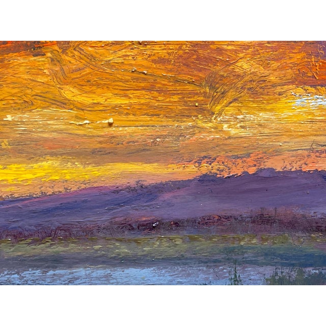 Prism Sky by Seth Winegar | Oil on Board Landscape with Colorful Sunset and Clouds For Sale - Image 4 of 5