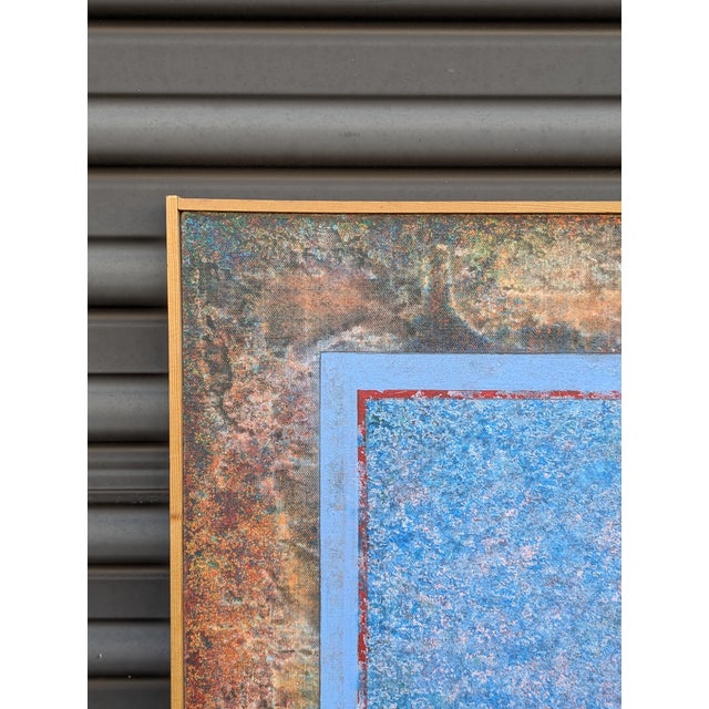 A confident, deliberate abstract from Wilson's 1983 Spatter Series - two zones of color in tension, a cool cerulean center...