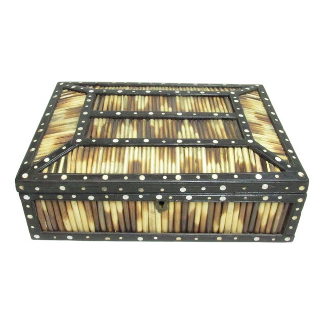 Antique Anglo Indian Porcupine Quill Box For Sale