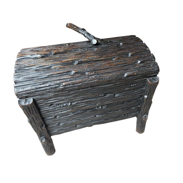 Black Forest kindling box. Unique storage container.