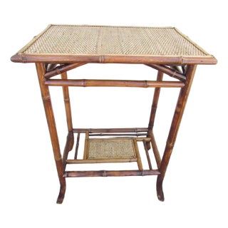 Antique English Bamboo Table For Sale