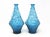 Vintage Italian Empoli Turquoise Glass Fruit Basket Topiary Shaped Bottle Made in Italy For Sale - Image 4 of 11
