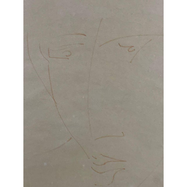 Amedeo Clemente Modigliani Mid-Century Modigliani Style Portrait Signed by Bernard Cohen, Madison Ave Provenance For Sale - Image 4 of 10
