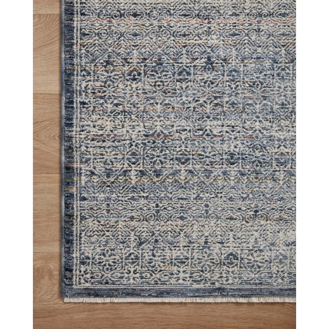 Loloi Rugs Amber Lewis x Loloi Zuma Denim / Ivory 3'-0" x 3'-0" Round Accent Rug For Sale - Image 4 of 8