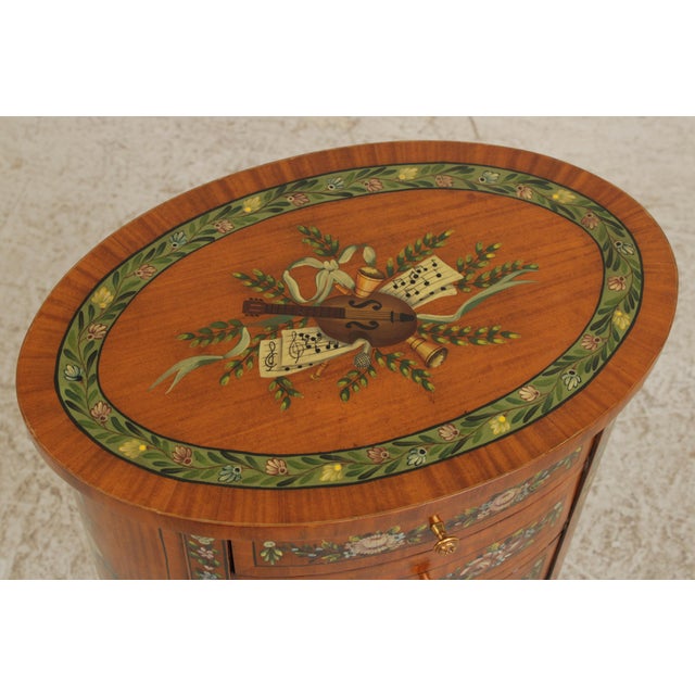 Brown Maitland Smith 3 Drawer Satinwood Louis XV Style End Table For Sale - Image 8 of 18