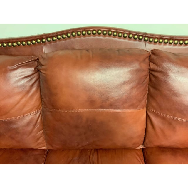 Late 20 Century, Soft Line Group, made in Italy. Substantial piece large scroll arms, fixed cushions. Large nail head...