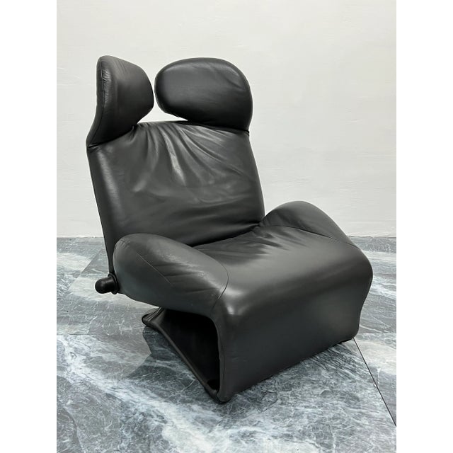 Toshiyuki Kita Wink Charcoal Gray Leather Lounge Chair for Cassina, 1980s For Sale - Image 13 of 13