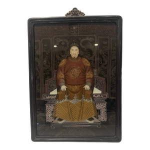 Vintage Reverse Painting on Glass of Chinese Elder
