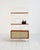 White lacquered metal frame with teak shelves and storage unit. Scandinavian production from the 1960s. Freestanding...