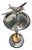 1930s Streamline Art Deco Airplane Chrome Drink Glass Top Side Table W/ Light Up Base For Sale