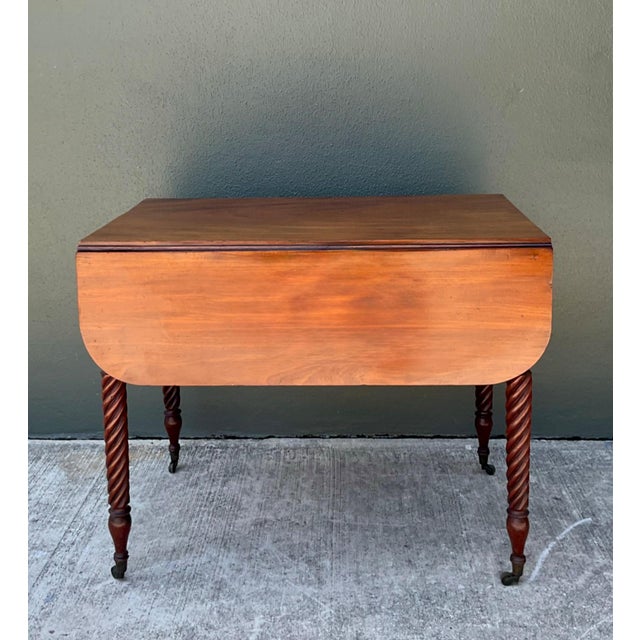 Wood Vintage Mahogany Drop Leaf Table For Sale - Image 7 of 16
