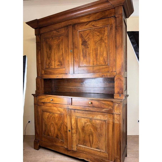 Traditional Empire Cupboard in Oak and Walnut For Sale - Image 3 of 9