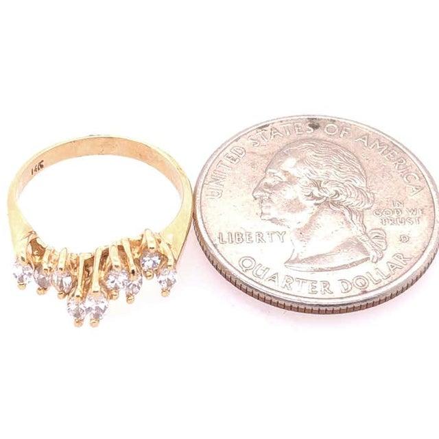 14 Karat Yellow Gold Wedding Bridal Ring With Marquise Diamonds For Sale - Image 9 of 11