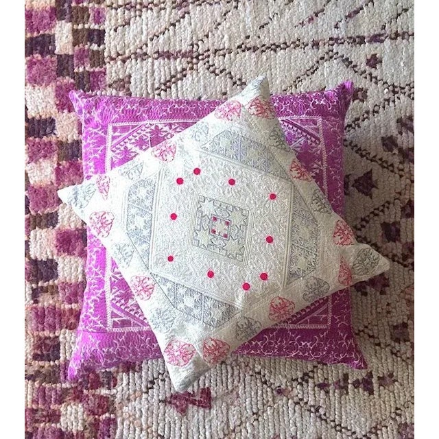 Early 21st Century Swati Embroidered Pillow Purple 24" X 24" For Sale - Image 5 of 5