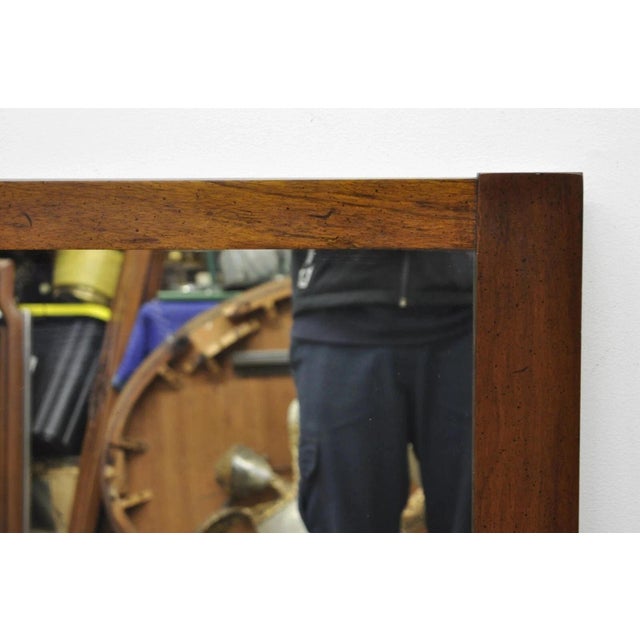 Mid 20th Century 20thC Lane Mid Century Modern Brutalist Cubist Block Rectangular Wood Frame 52" Mirror For Sale - Image 5 of 12