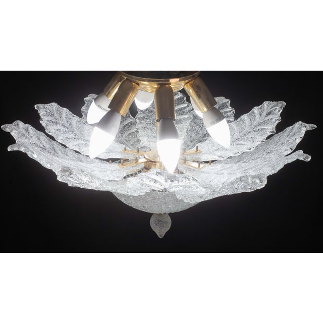 Italian Ischia, Murano Clear Trasparent Vintage Glass Ceiling Light, 1970s For Sale - Image 3 of 12