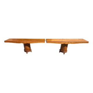 1940s French Art Deco Sycamore Mother-of- Pearl Console Table - A Pair For Sale