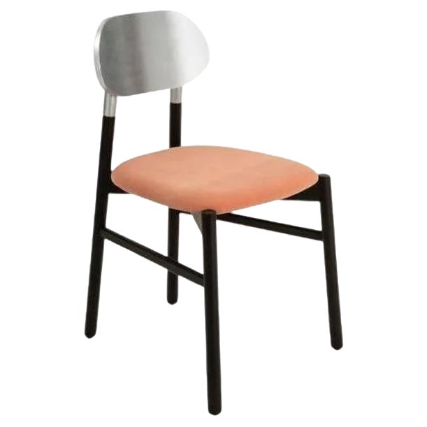 Bokken Upholstered Chair in Black and Silver by Colé Italia For Sale