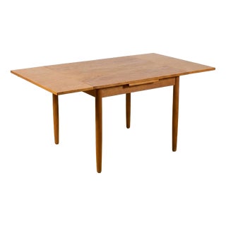 Vintage Danish Square Oak Table with 2 Extensions, 1960s For Sale